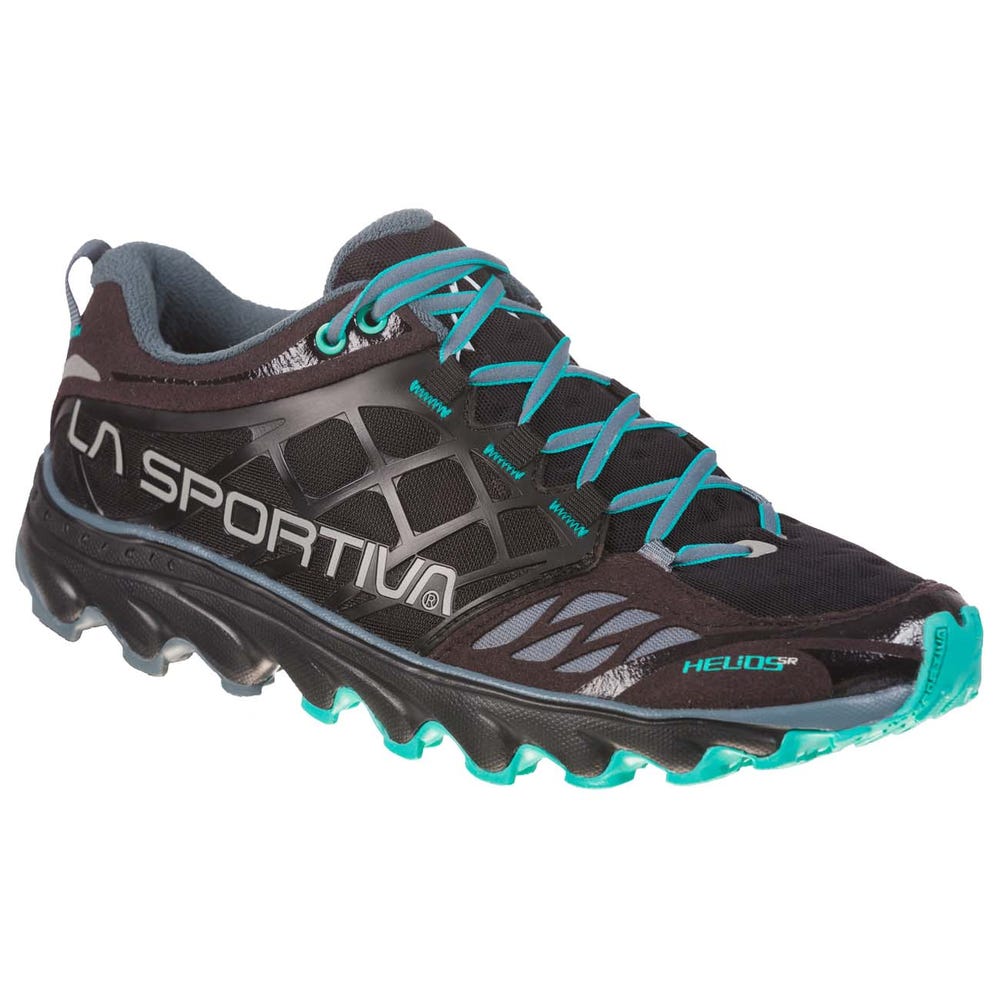 La Sportiva Helios SR Women's Trail Running Shoes - Black/Light Turquoise - AU-276380